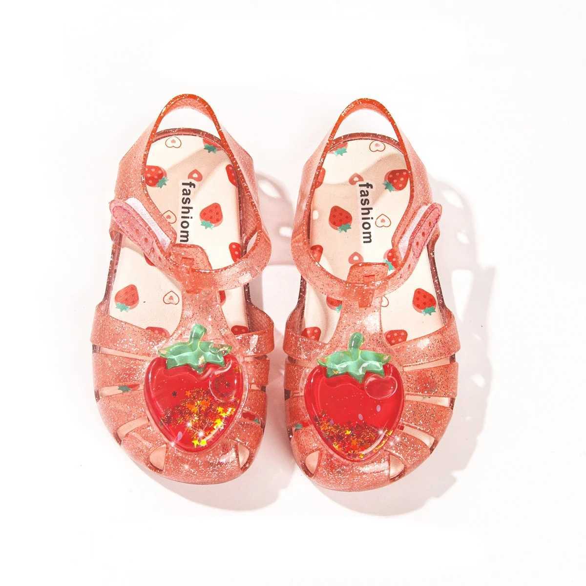 Summer girls sandals cute fruit jelly princess shoes childrens hollow breathable beach sandals waterproof and non slip childrens shoes W250108