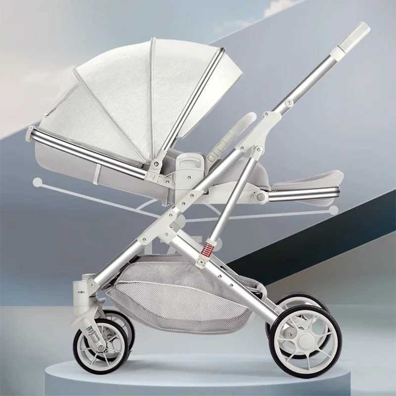 Baby stroller can sit down and lie down foldable in both directions high landscape for newborns one handed series W250109