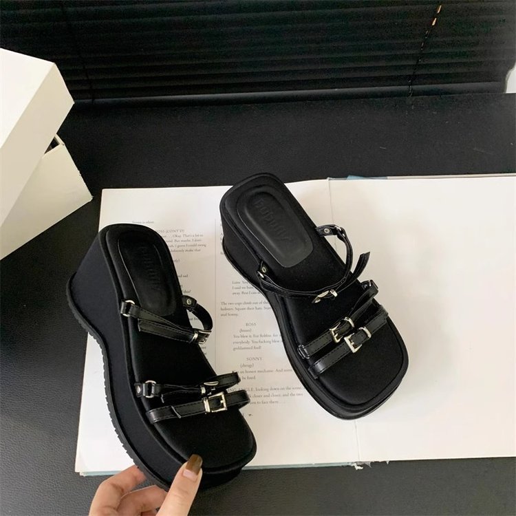 NEW hot Women Slippers High Heel Increase Height Anti-slip New Fashion Korean Version Triple Black Beige hot Sier Free shipping