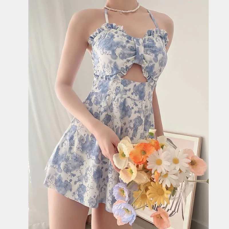Korea Monokini Women Swimwear Dr One Piece Swimsuit Solid Bathing Suit sexy Monokini Beachwear 2022 New MaillotXJ240108