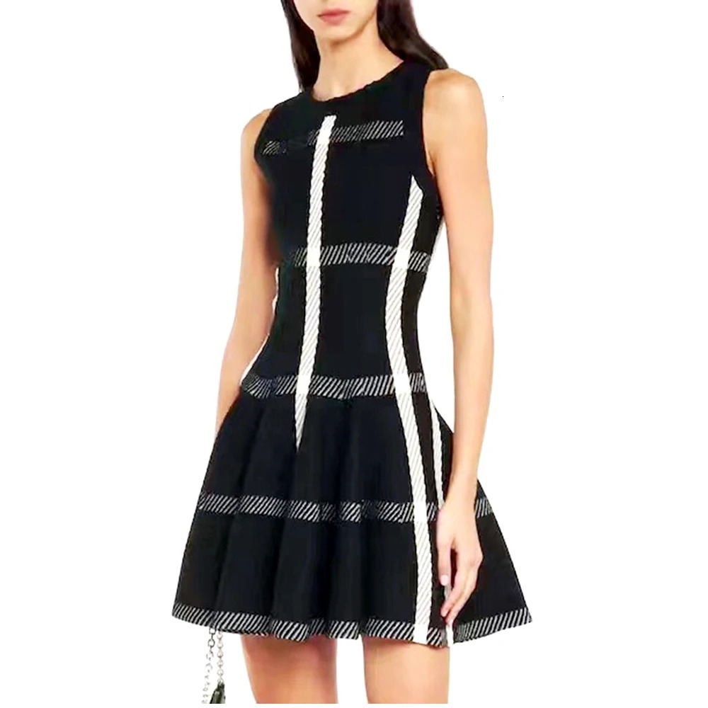 Summer In y n Knit Black Dress For Women Sleeveless Vestidos Evening Party Birthday Short Skirt Clothes 250109