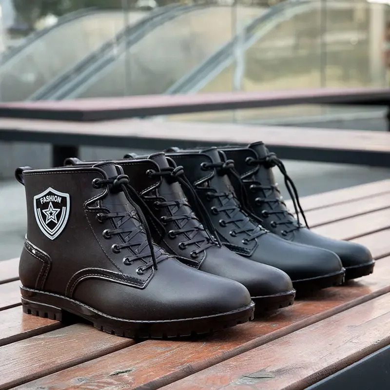 Fashion Waterproof Resistant Man Shoes Fishing Rain Boots for Men Gumboots Loafers Rainy Day Wear-resistant Comfortable Garden 250106