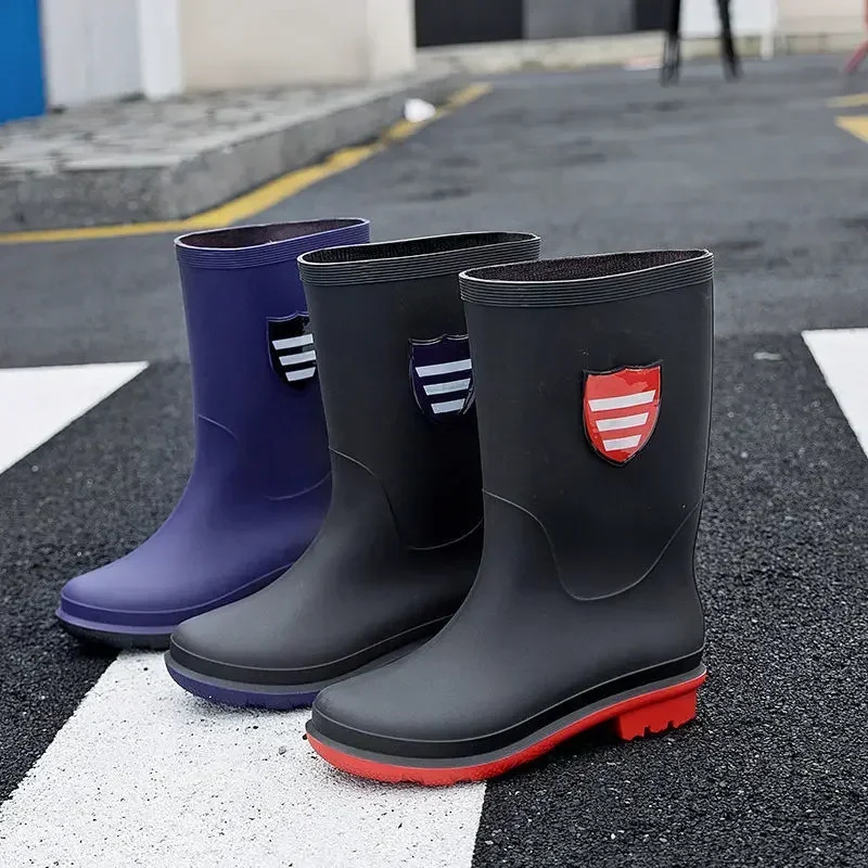 Non-slip Pvc Wear-resistant Mens Rain Boots Garden Low-heel Rainy Day Male Shoes On Offer Loafers Work Gumboots 250106