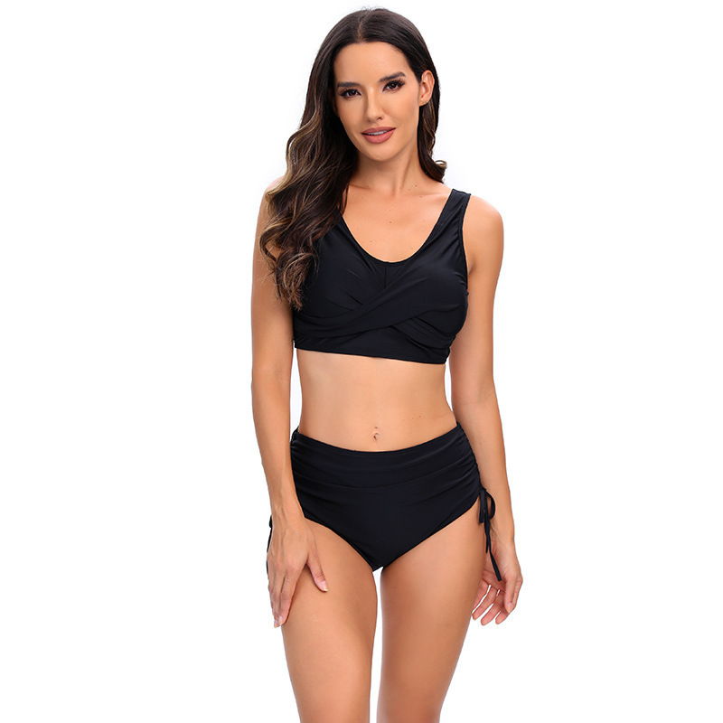 2025 women's backless cross tie split bikini designer high waisted sexy swimsuit