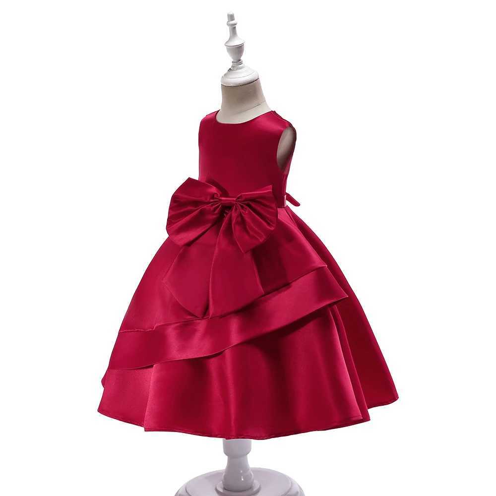 Sleeveless Bow Elegant Performance Festival Costume Girl Dress Princess Dress Childrens ClothingXJ250108