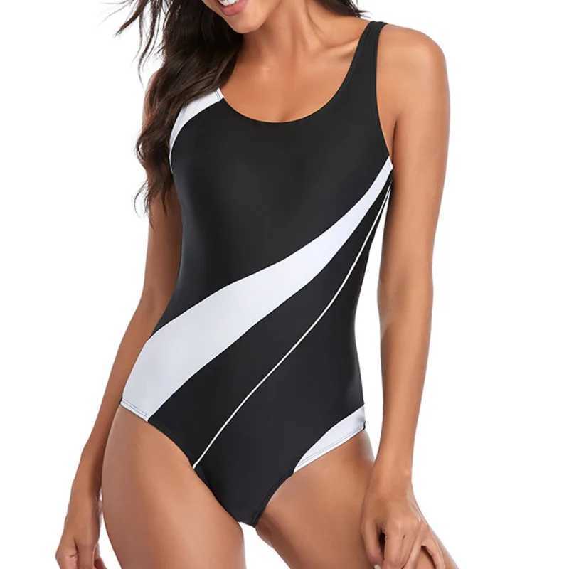 New Fa Plus Large Size One-Piece Swimsuit Closed Swimwear Sports Push Up Body Womens Swim Bathing Suit Beach Pool BatherXJ240108