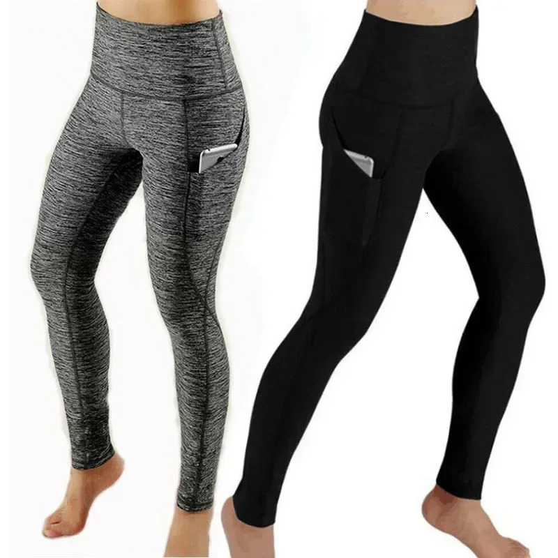 High Waist Legging Pockets Fitness Bottoms Running Sweatpants for Women Quick-Dry Sport Trousers Workout Yoga Pants 241231