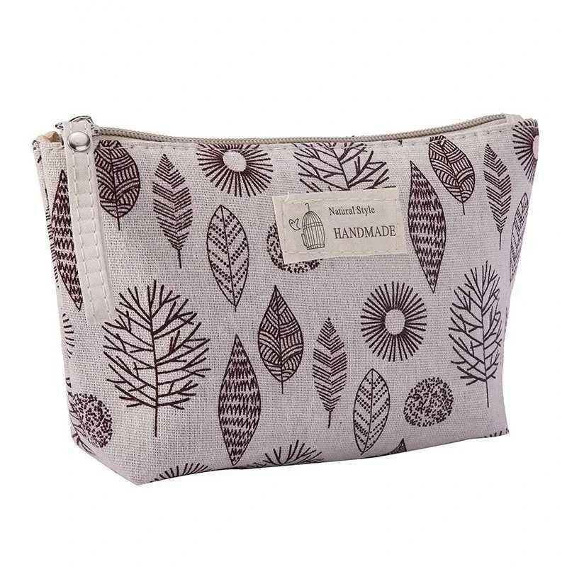 New Womens Travel Makeup Bag Canvas Portable Zipper Makeup Bag Womens Wallet Pencil Box Makeup Bag W250109