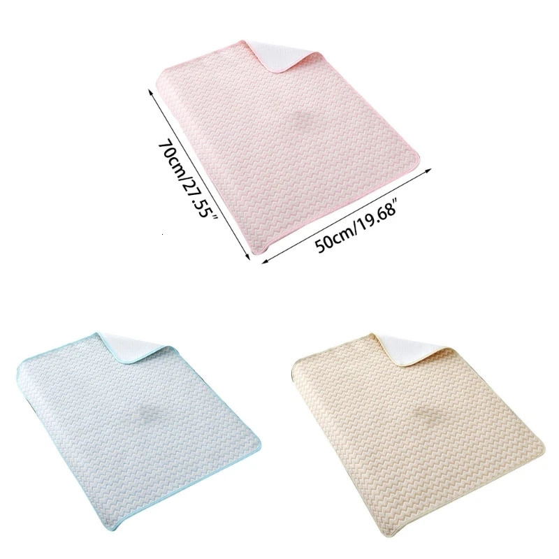 4Layer Waterproof Baby Diapering Changing Pad 70*50cm Ripple Pattern Crib Urine Mats Reusable Infant Toddler Bedding Accessories 250109