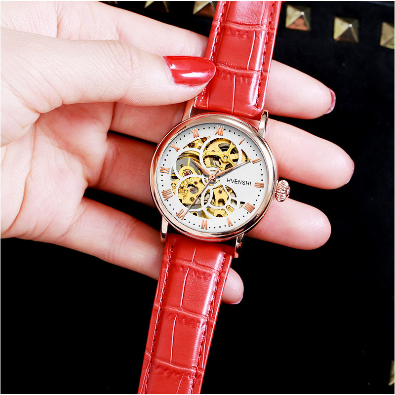 New Arrival Genuine Automatic Mechanical Watch for Women with Skeleton Dial and Stainless Steel Band