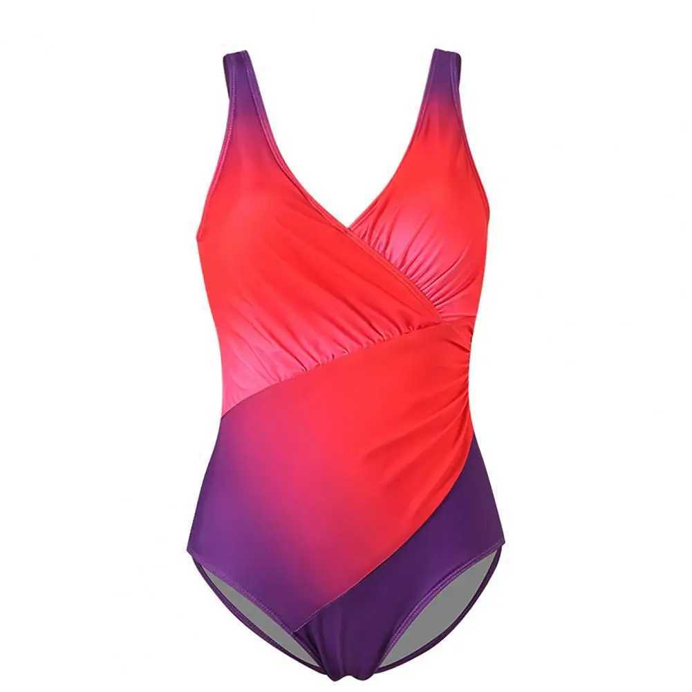 Sexy Women Swimsuit Gradient Solid Color Slim Fit Summer Lady Monokini Swimsuit one piece Beachwear XJ240108