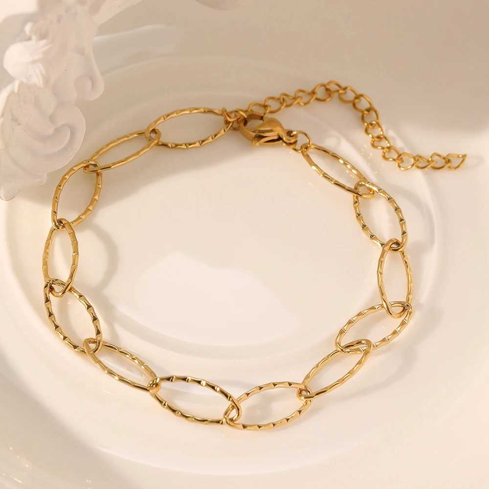 Stainl Steel Bracelets Elliptical O-Ring Chain Minimalist Classics Bracelet For Women Jewelry Everyday Wear Beautiful GiftsXJ250109
