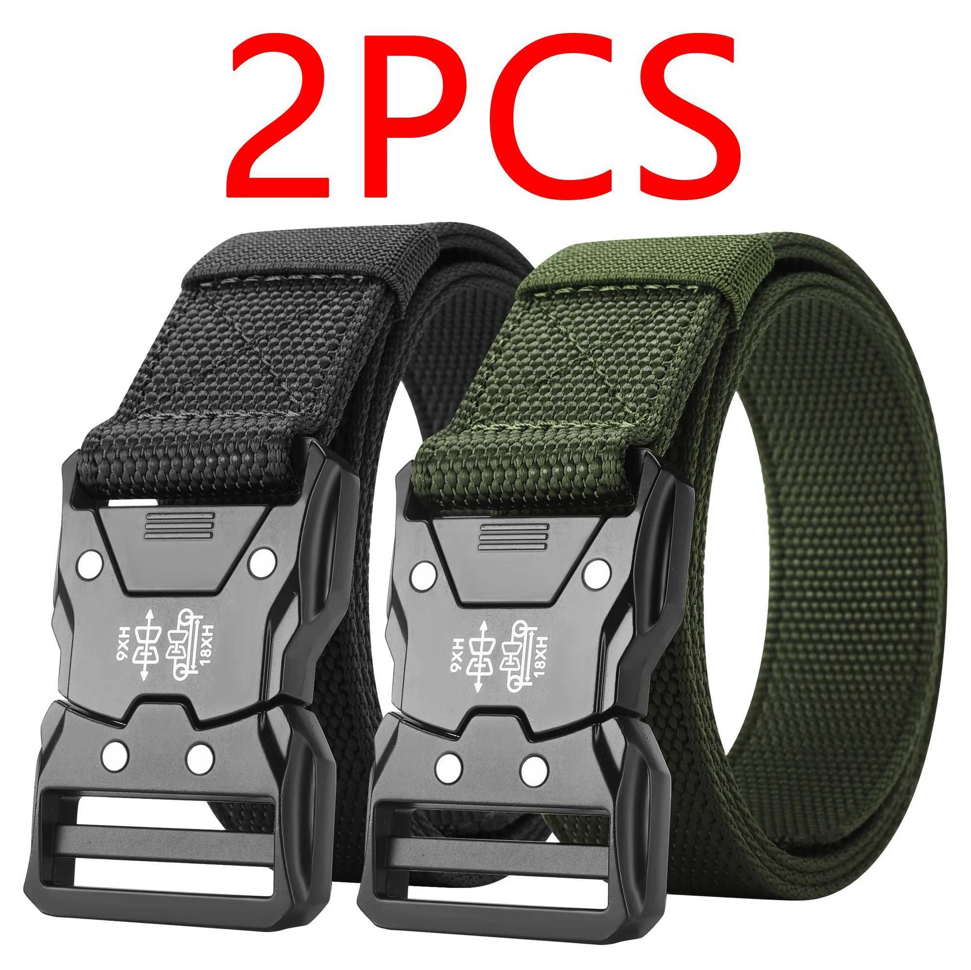2PC tactical belt - durable automatic buckle perfect for outdoor adventures unisex accessory for men and women W250326