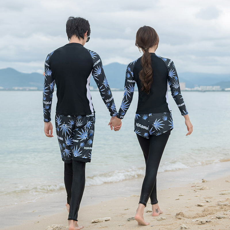 2025 New Couple Digital Printed Small Fresh Snorkeling and Surfing wetsuit Designer Summer Swimsuit Trendy Beach Swimsuit