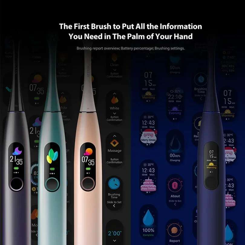 Oclean X Pro Sonic Electric Toothbrush Whitening Teeth Vibrator Wireless Charge 40 Days Works Smart APP Ultrasonic Check QH2