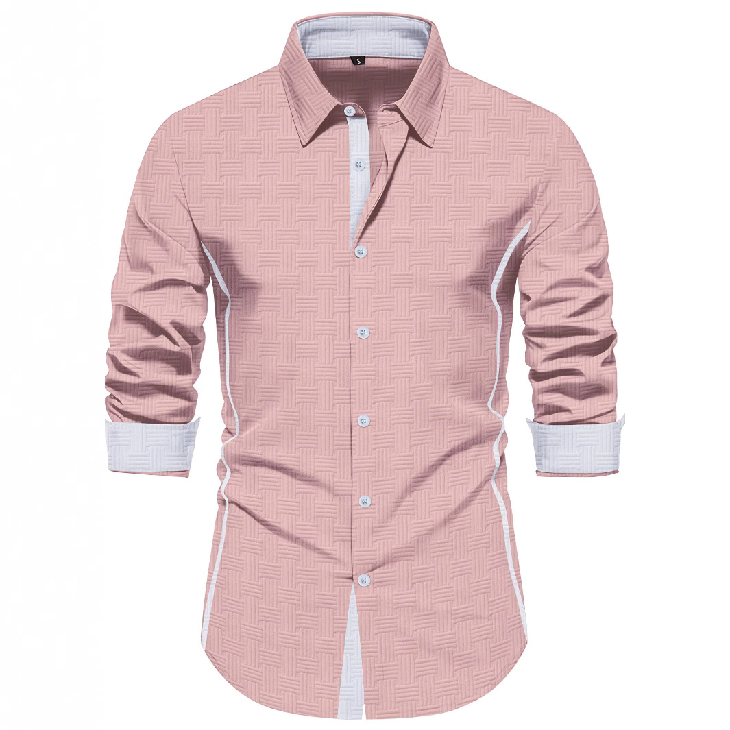 designer shirt for man button down 2025 Fall New Fashion Brand Designer Shirt Man Dress Shirt Long Sleeve Slim Fit Casual Mens Clothing