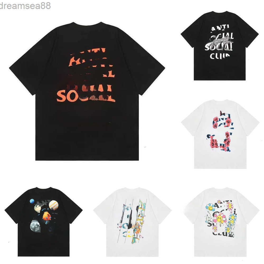 Relaxed Fit Men's Fashion Tee with Antisocial Club Emblem - Trendy Texture High Quality Antisocial Club Graphic T shirt Logo Casual Wear Modern Design az