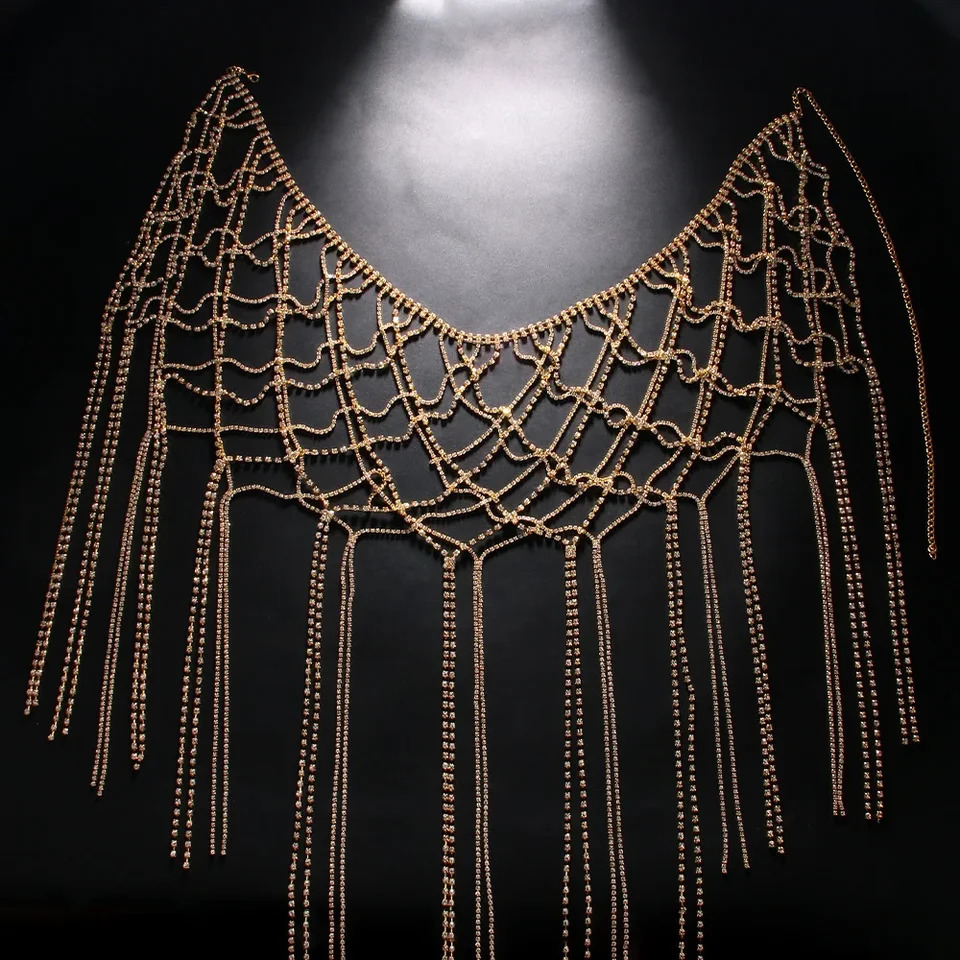 Stonefans Summer Rhinestone Tassel Skirts Bikinis Lingerie Accessories Nightclub Clothing Bling Sexy Body Chain Dress Jewelry 250107