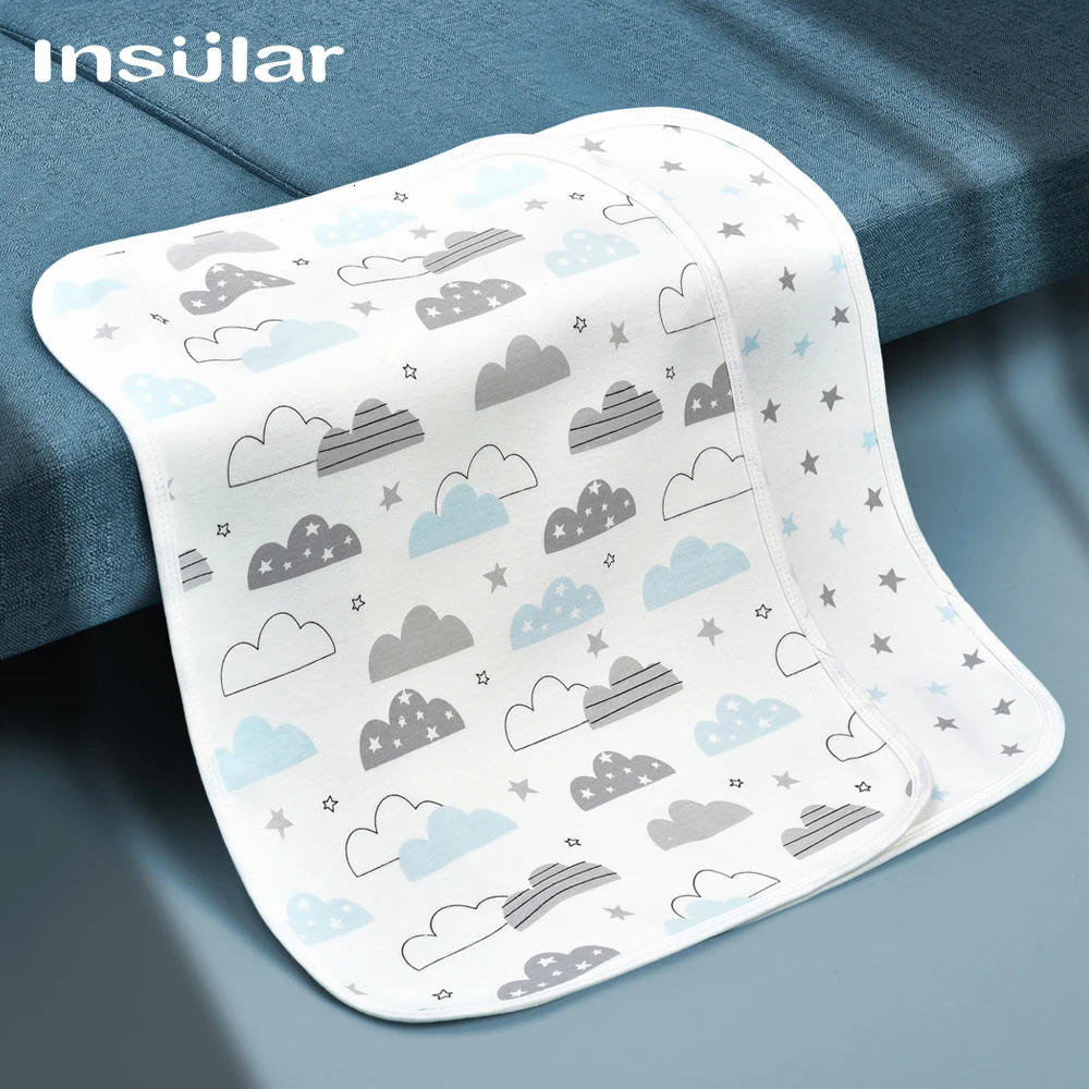 Insular Waterproof Baby Diaper Changing Mat Foldable Soft Cotton Travel Nappy Change Portable Baby Care Front Play Pad Baby Care 250109