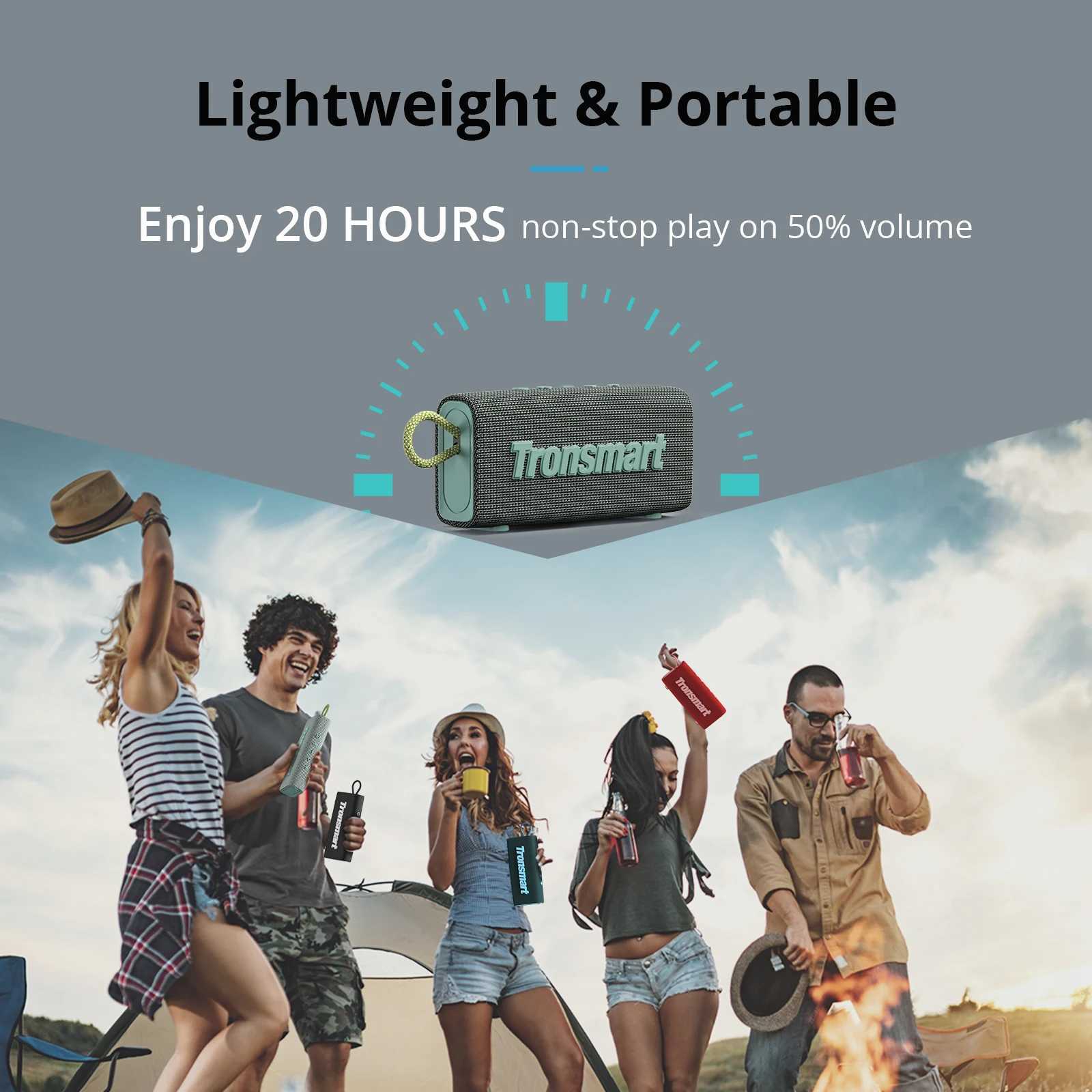 Car Air Freshener Tronsmart Trip Bluetooth 5.3 speaker dual driver portable speaker with IPX7 waterproof truly wireless stereo for outdoor speakers H2