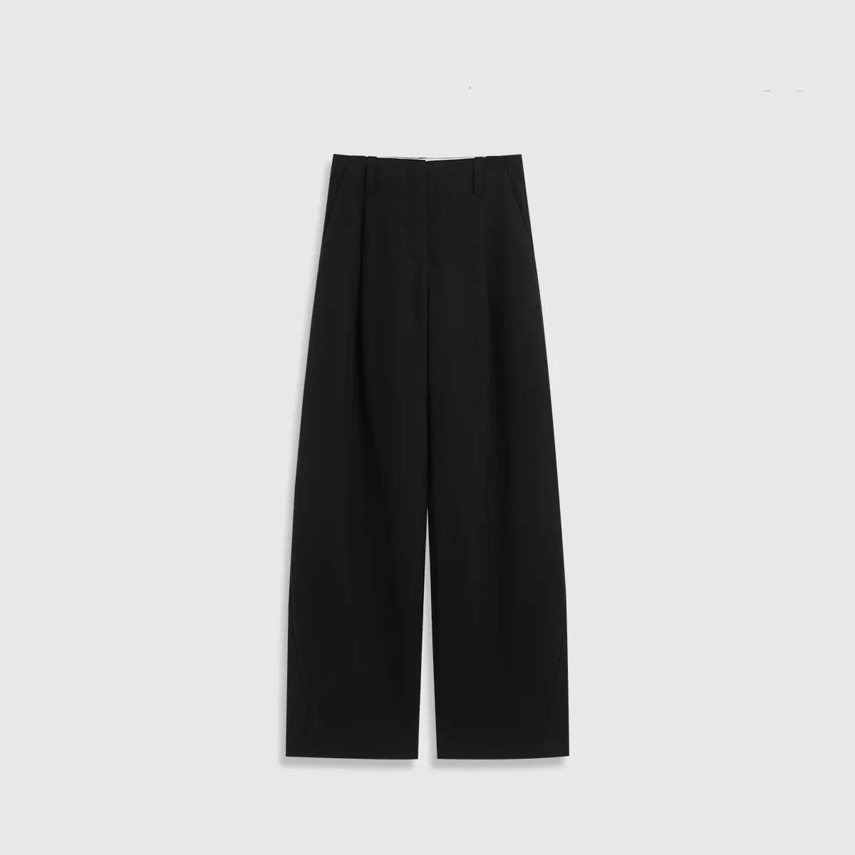 TWOTWINSTYLE Solid Loose Spliced Pockets Minimalism Pant For Women Patchwork Zipper High Waisted Wide Leg Pants Female Clothing