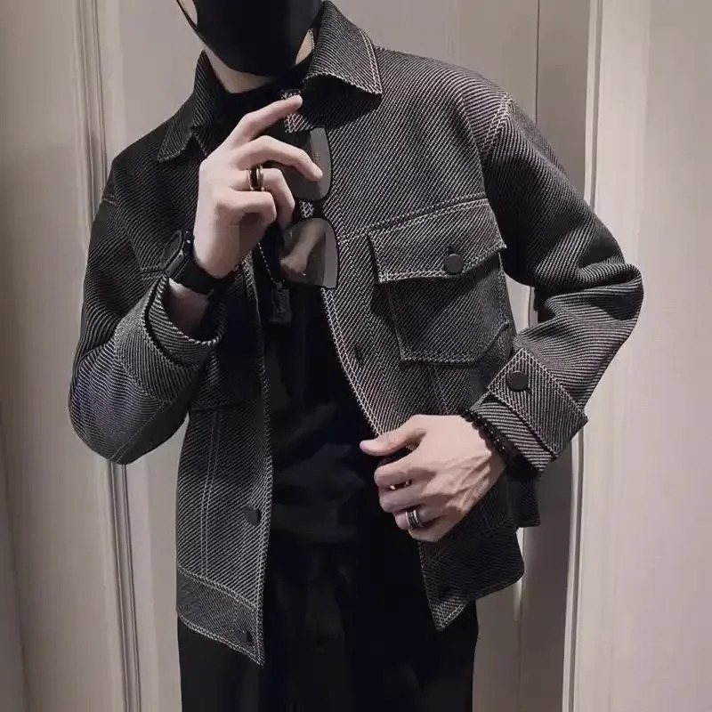 Casual High Quality Man Coat Korean Reviews Many Stylish Cargo Jacket for Men Fast Delvery Original s Vintage Trendy In 250107