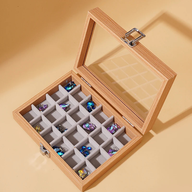 Jewelry box with covered beads ring necklace storage box earrings bracelets jewelry box 250106