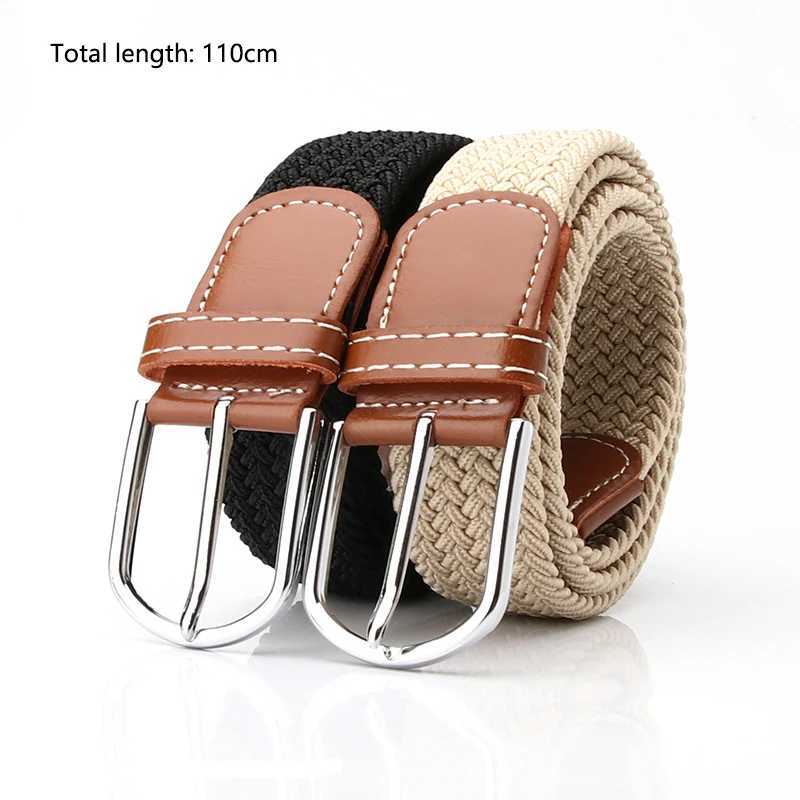 Non perforated and non punched womens elastic canvas belt womens full set of student pants belt W250109
