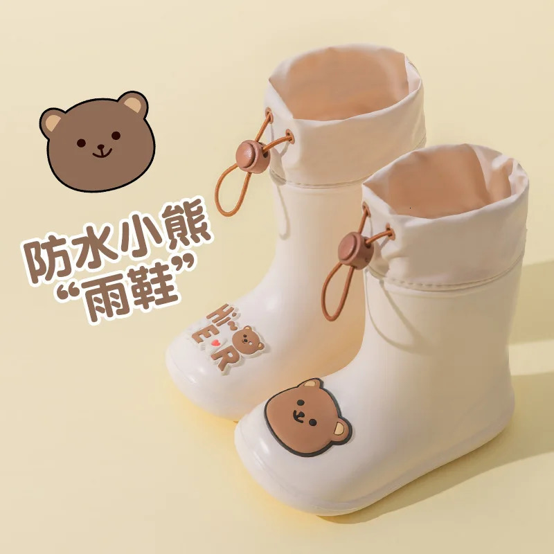 Cartoon Children Rain Boots Toddler Waterproof Children Shoes EVA Lightweight Warm Kids Water Shoes Non-slip For Four Seasons 250106