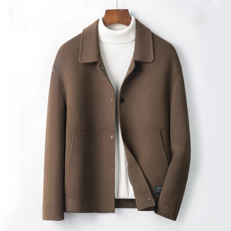 Autumn and Winter Lapel Loose Short Business Casual Mens Jacket 250107