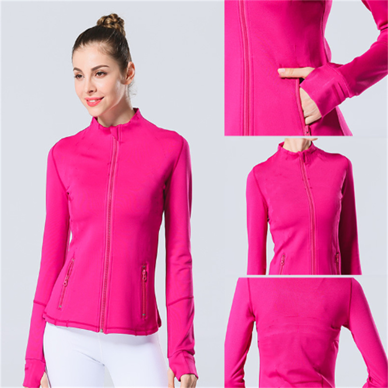 Women's Gym Yoga Jackets Spring Hot Tight-fitting Sport Running Gym Yoga Dress Solid Color Cardigan Jacket Top Quality