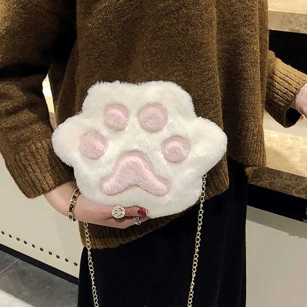 Fi Women Bears P Shaped Soft Faux Fur Crossbody Handbag Fluffy Mini Shoulder Chain Bag Messenger Bag Bear P Small BagXJ250108