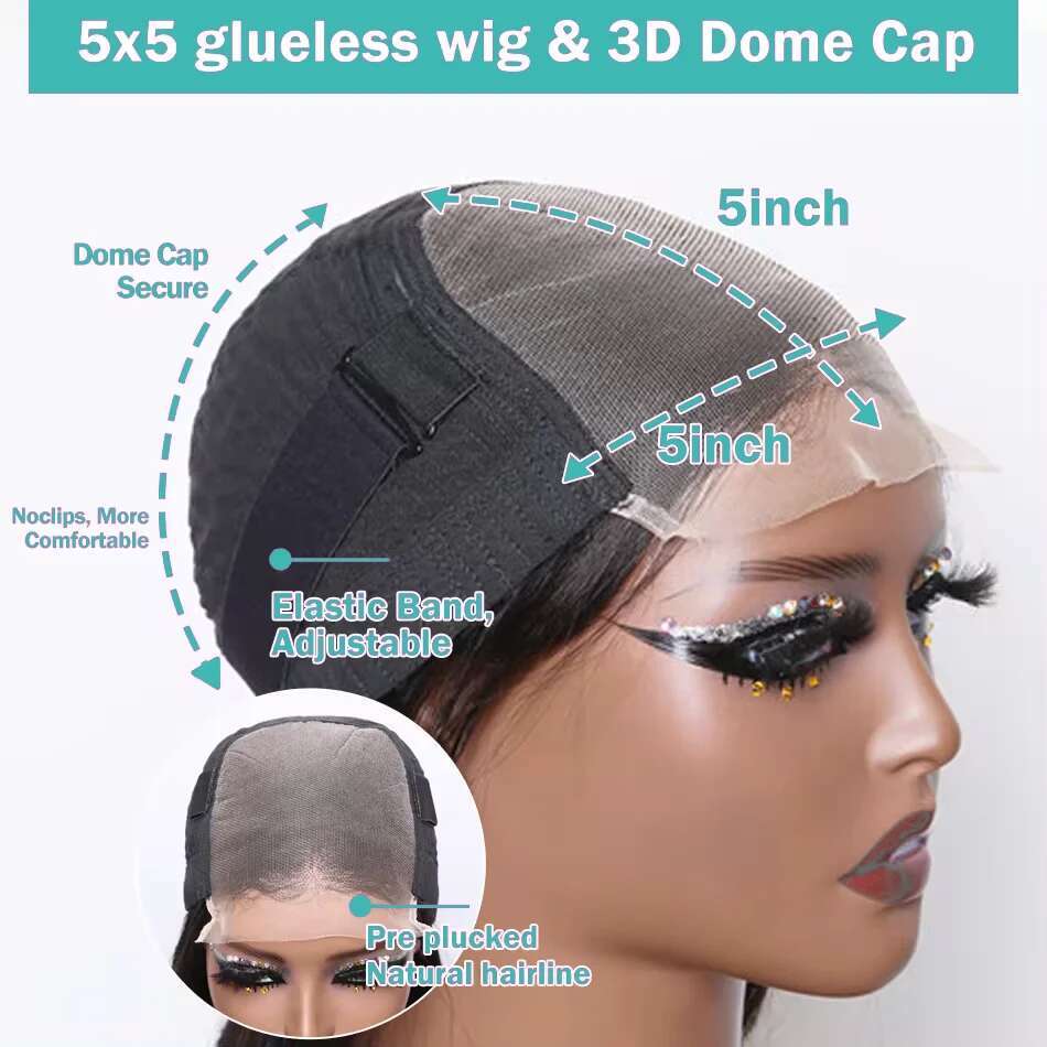 MELODIE 220 Density Glueless 5X5 Human Hair Wig 40 42 Inch Bone Straight Lace Front Wigs Preplucked Ready To Go Remy