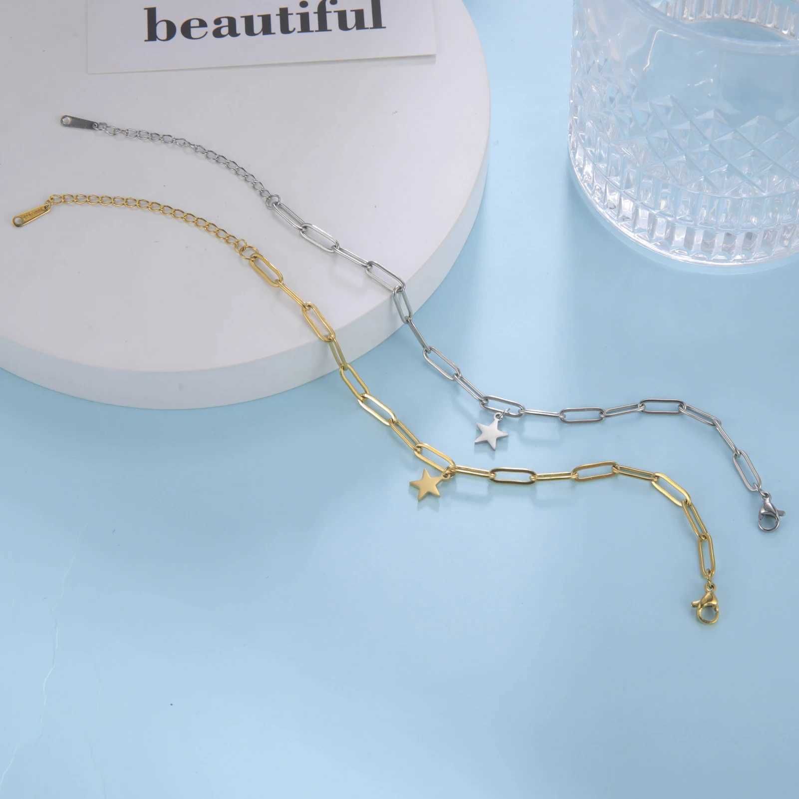Amaxer Stainl Steel Bracelet For Women Man Pentagram Per Clip Chain Pulseira Wedding Anniversary Jewelry Mother GiftXJ250109