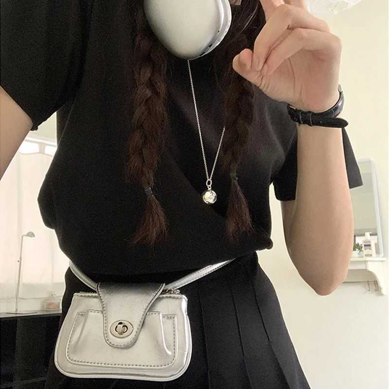 Mini Single Shoulder Bag for Women Coin Purses Buckle Mouth Envelope Chain Sier Leather Crossbody Bag Fi Messenger BagXJ250108