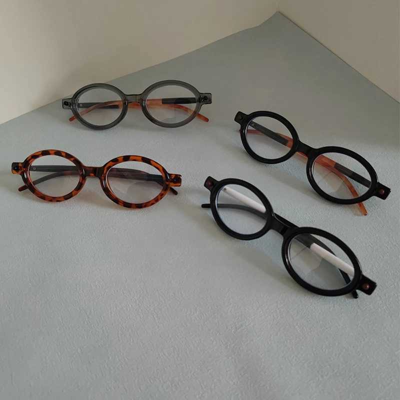 4 pairs/set of oval anti blue light glasses suitable for men women fashionable office accessories glasses design and stitching colored glasses W250109