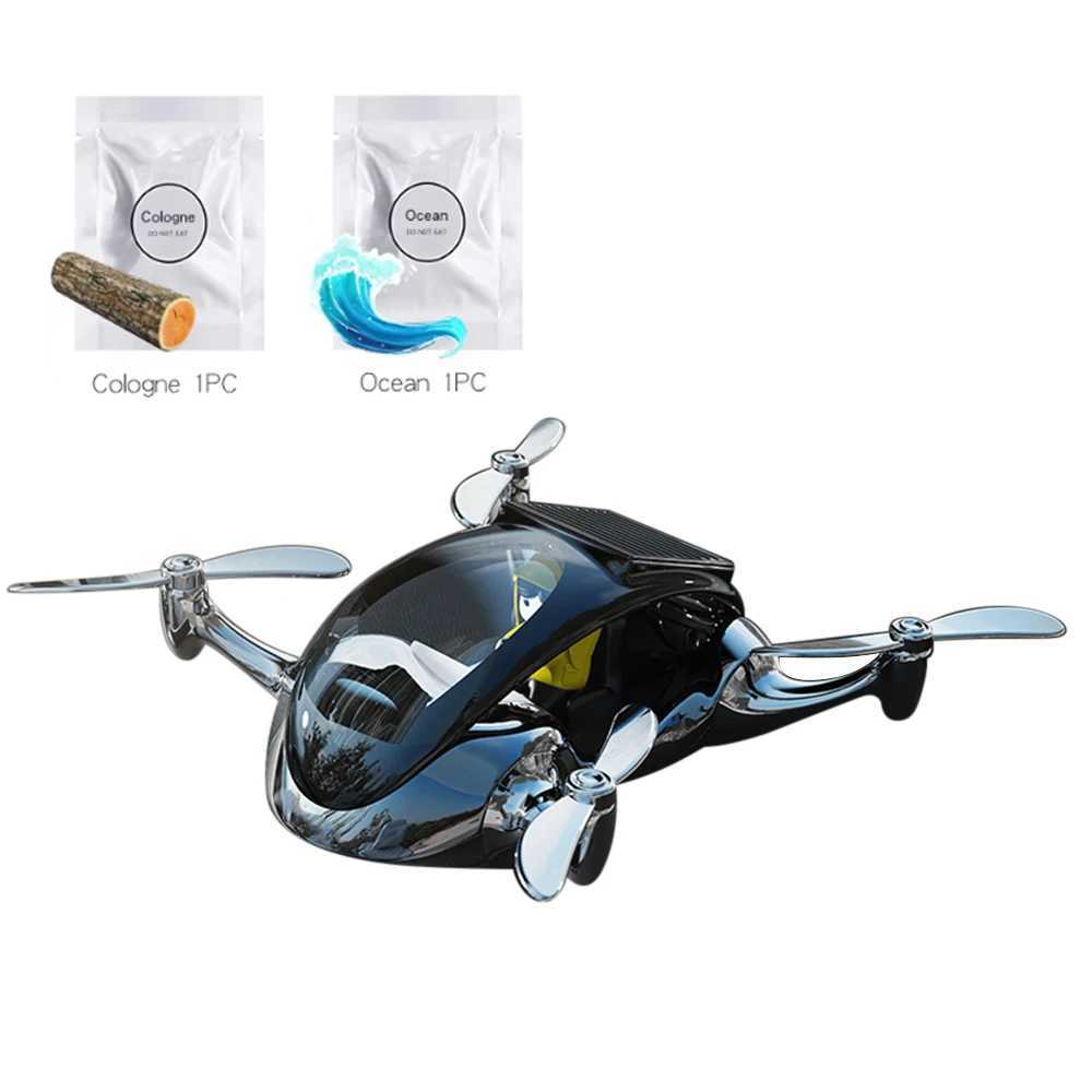 Car Air Freshener Car Aromatherapy Decoration Pilot Air perfume Solar UAV Creative Center Console Decoration with Rotating Propeller H250108