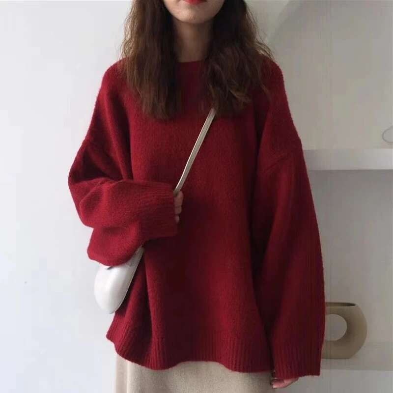 Autumn Winter Popular Hot New Gentle Lazy Style Pullovers Women's Clothing Simplicity All-Match Interior Outfit Sweaters