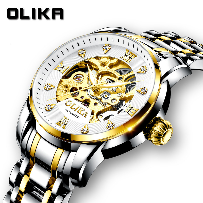 Stylish Men's Automatic Skeleton Mechanical Watch with Large Dial