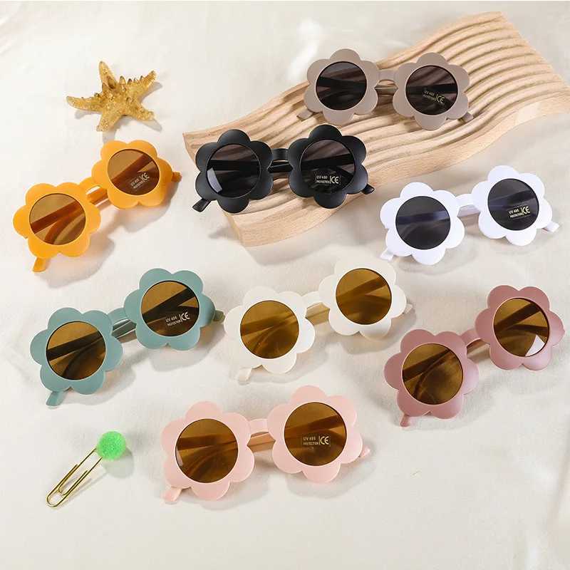 New Sunflower Childrens Sunglasses UV400 Suitable for Boys Girls and Young Children Cute Baby Sunglasses Round Cute Childrens Outdoor Glasses W250109