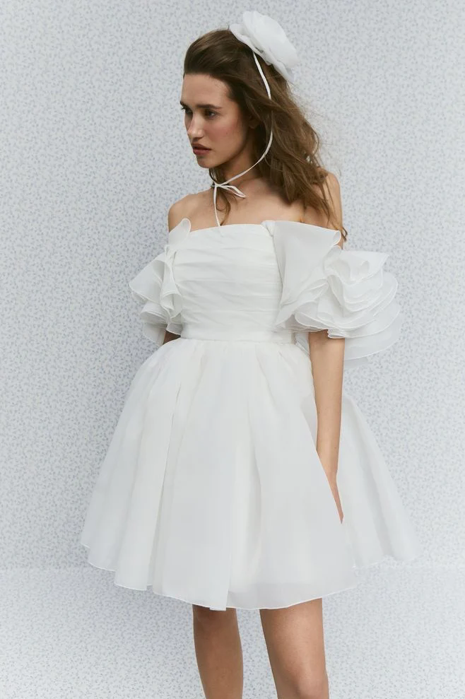 Princess Off the Shoulder Sheath Mini Wedding Dresses for Women White Short Brides Strapless Bridal Gown Vestido De Noiva Customized