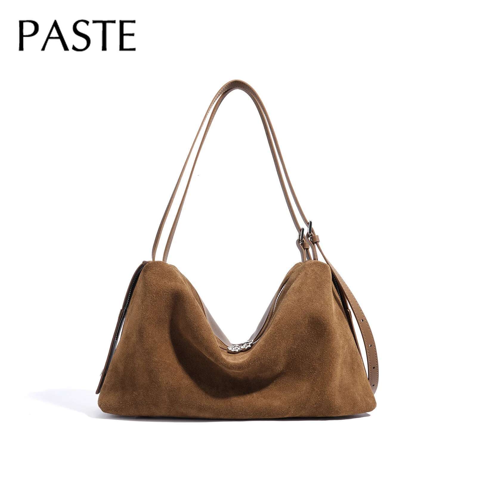 New 2025 Collection Purple Blue Matte Color Pillow Boston Tote Genuine Suede + Cow Leather Women Shoulder Bag Big Hobo Handbag