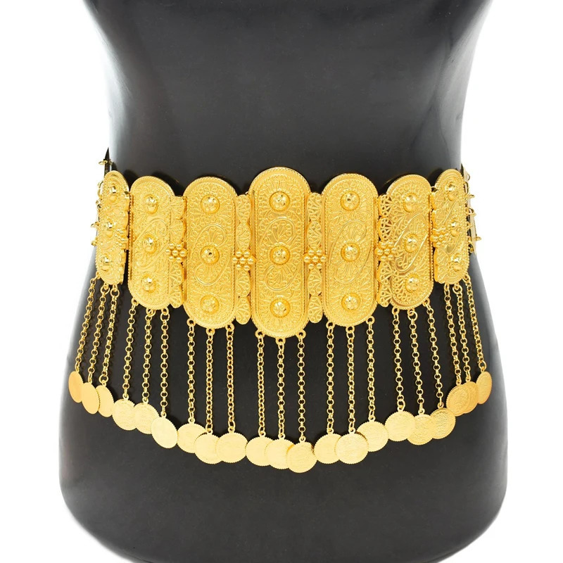 Women Body Chains Boho Ethnic Coin Long Tassels Vintage Carved Indian Belly Dance Chains Bohemian Waist Chains Female 250107