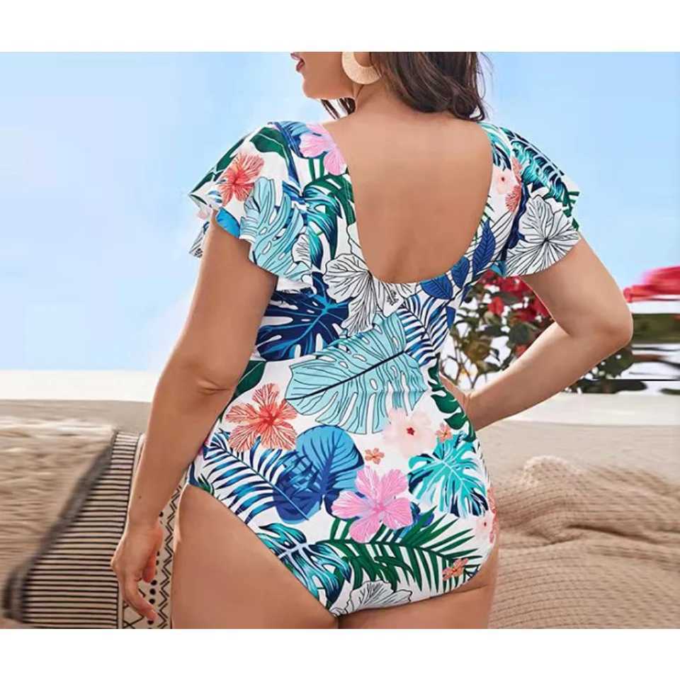 Ruffd One Piece Swimsuits for Women Tummy Control Bathing Suits Plus SizeXJ240108
