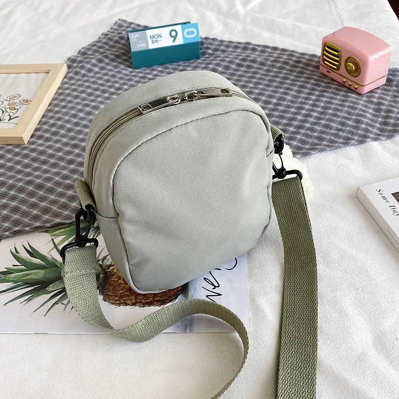 Mini Crossbody Bag for Women 2023 Fi Small Female Canvas Shoulder Bags Korean Phe Purse Cute Students Purse Flap BolsasXJ250108