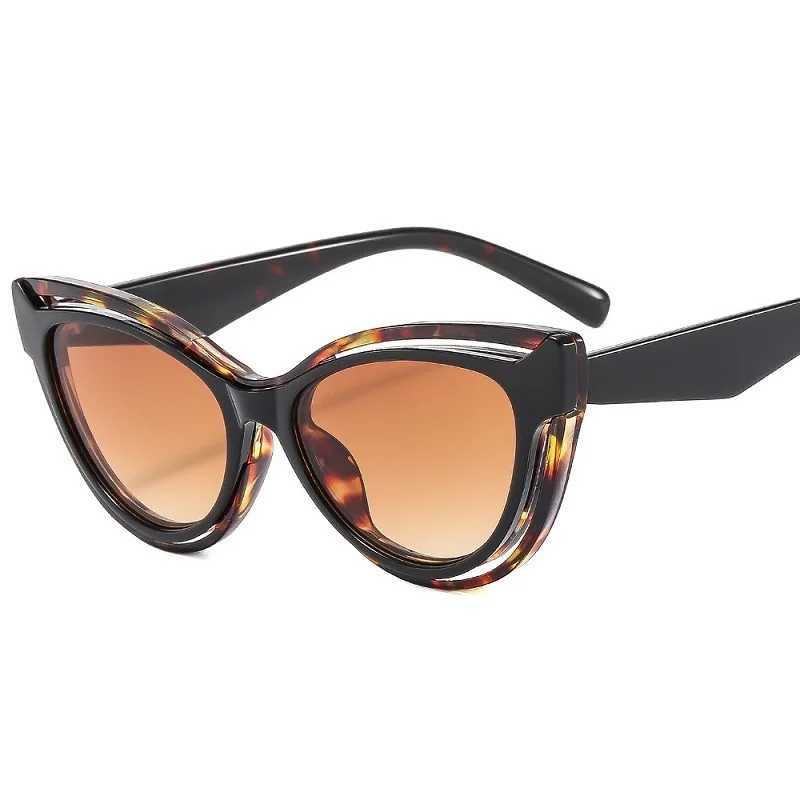 D T 2024 new cat eye sunglasses for women gradient PC lens frame retro casual Par sled brand designer glasses UV400 W250109
