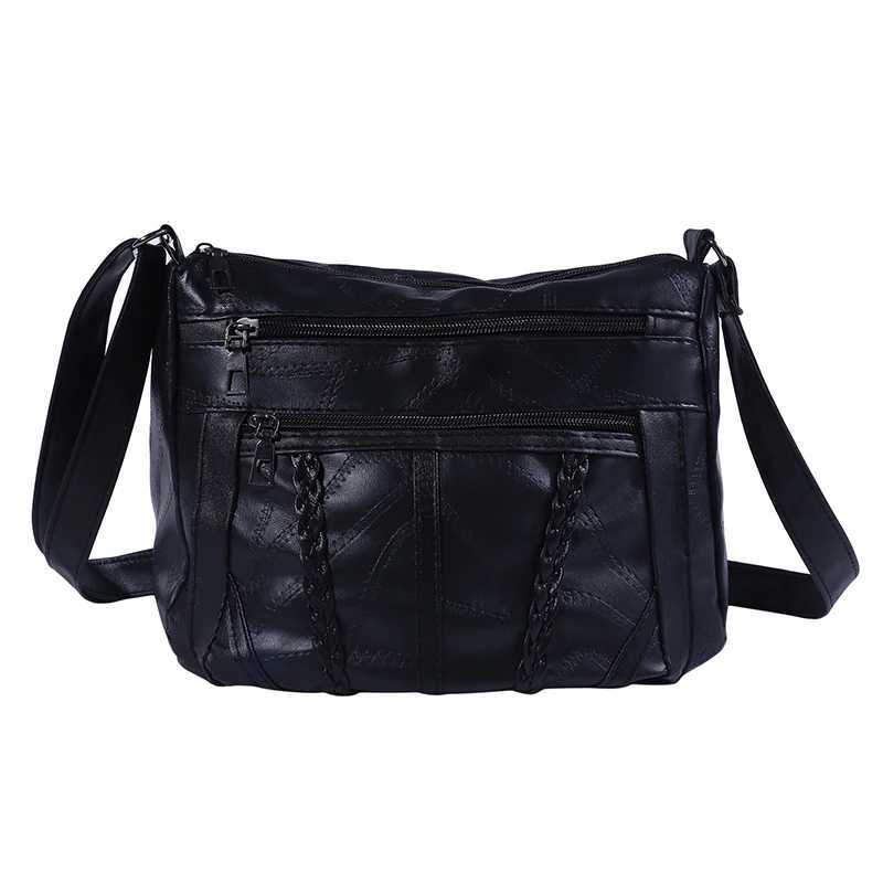 Women Shoulder Bag Fi Large Capacity Messenger Bags For Female Solid Color Crossbody Solid Black Color Travel HandbagsXJ250108