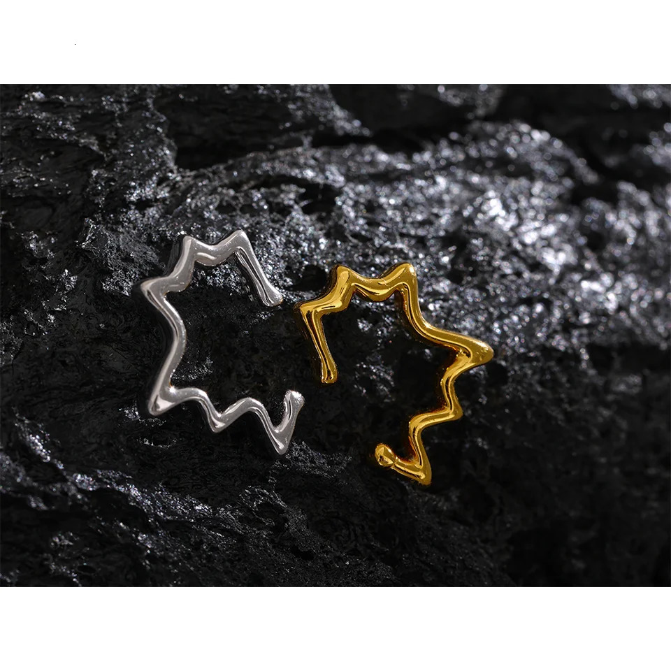Yhpup 1PC Stylish Unique Sterling Silver Star Ear Cuff Non Pierced Jewelry Women Cartilage Chic Clip-on Earrings Gift 250103