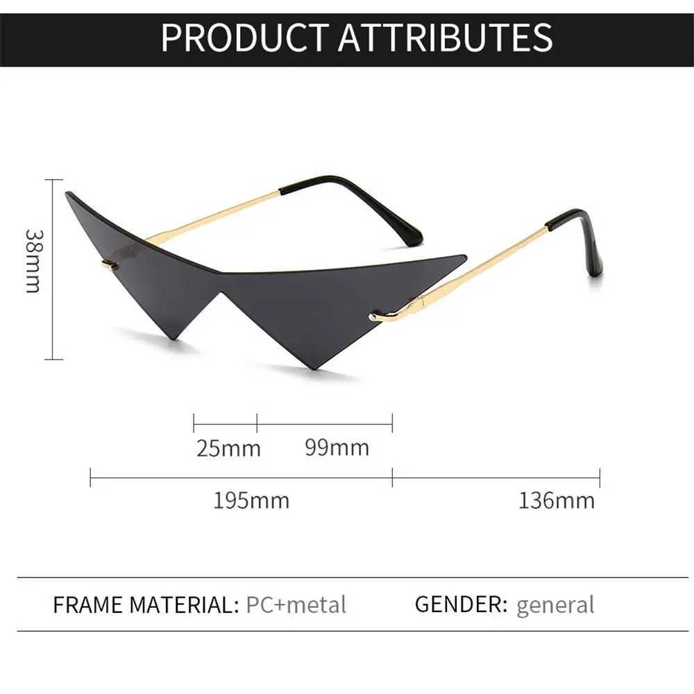 New Womens Cool Triangle Sunglasses Fashion Punk Super Large One piece Borderless Sunglasses Retro UV400 Transparent Ocean Lens Glasses W250109