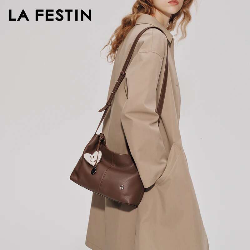 LA FESTIN Original Leather Women's Bags 2024 New Shoulder Fashion Large Capacity Tote Bag